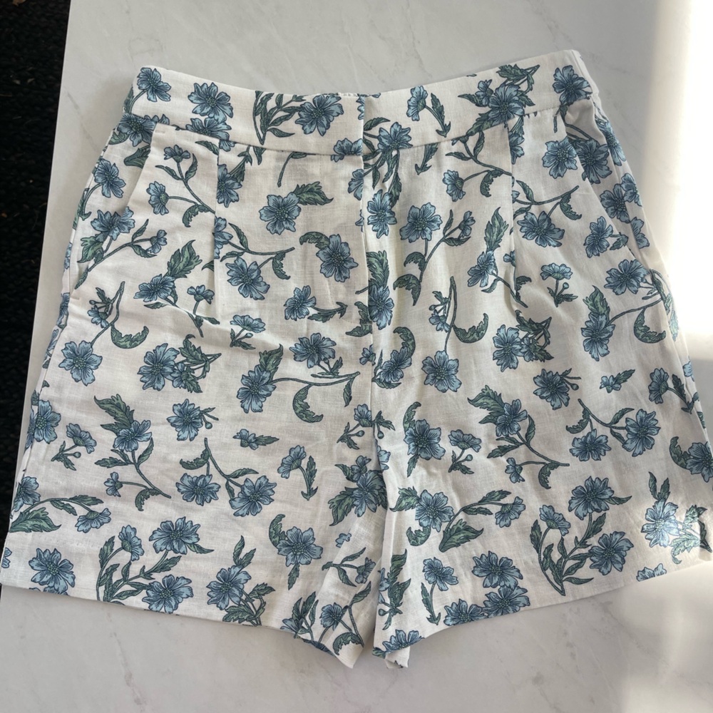 J. Crew Blue Leaf Print Shorts